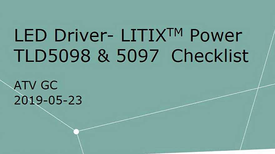 车载LED驱动LITIX TLD5098 & 5097设计要领