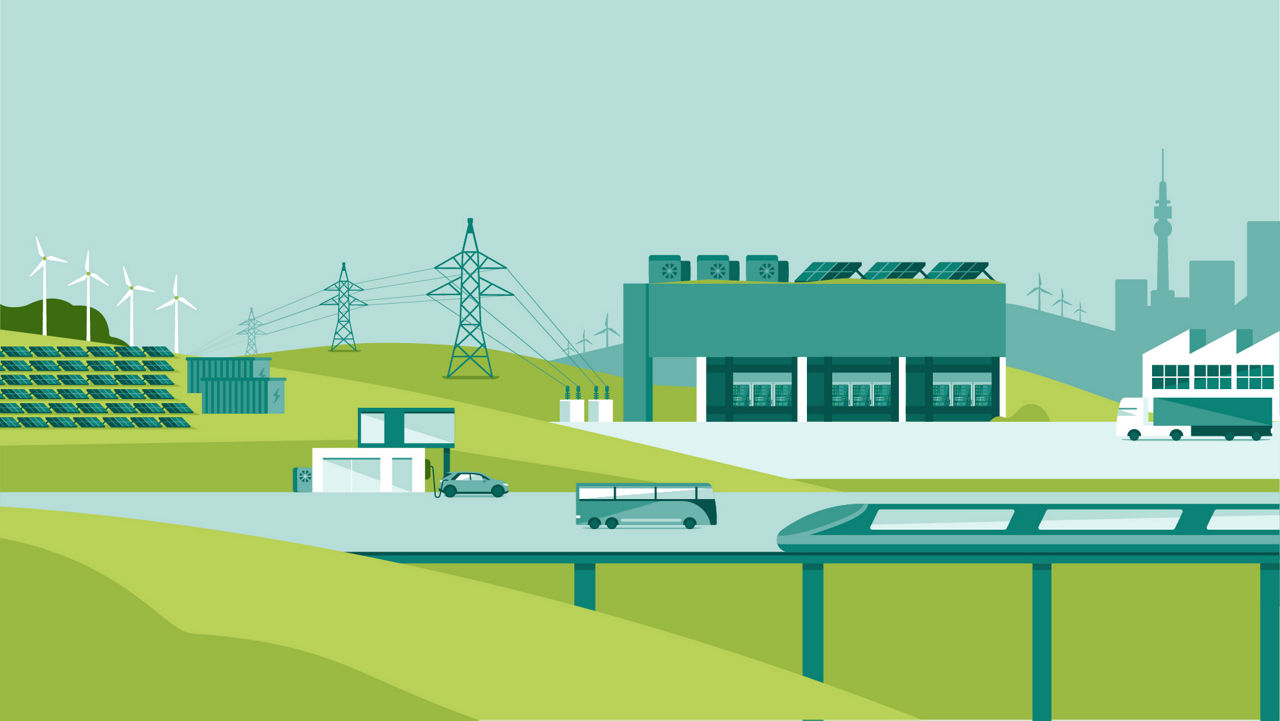 绿色能源的视觉呈现。