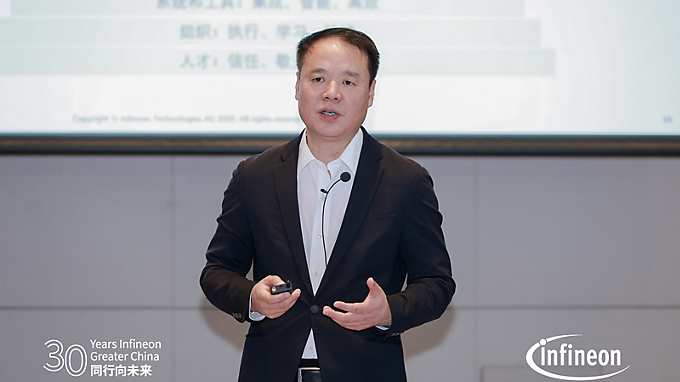 英飞凌科技高级副总裁、英飞凌无锡总经理范永新发表主题演讲
