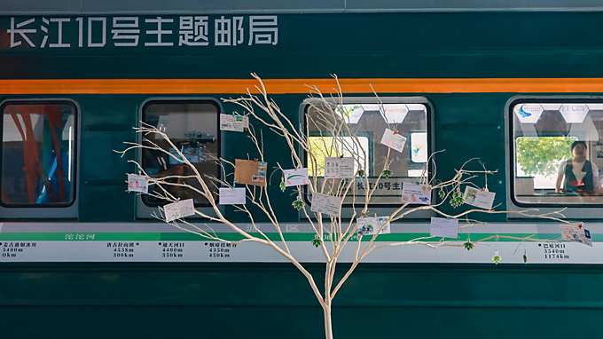 长江10号主题邮局落成仪式上的“生命树”