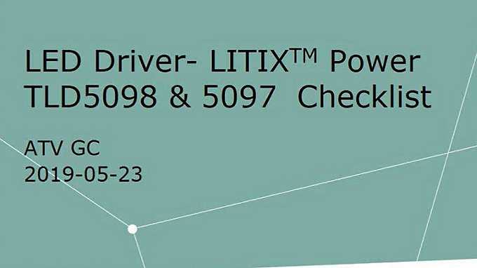 车载LED驱动LITIX TLD5098 & 5097设计要领